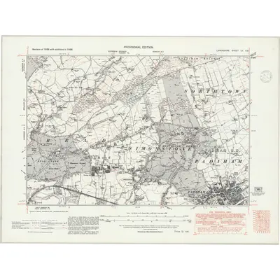 1938 Map of Lancashire LV.SE, 1947 Print
