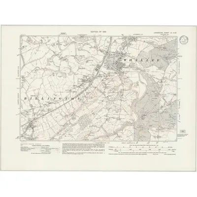 1929 Map of Lancashire LV.SW, 1933 Print