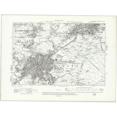 1909 Map of Lancashire LVI.NE, 1914 Print