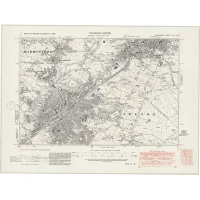 1938 Map of Lancashire LVI.NE, 1947 Print