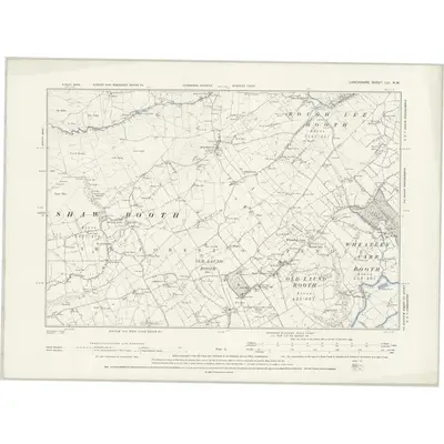 1890 Map of Lancashire LVI.NW, 1895 Print