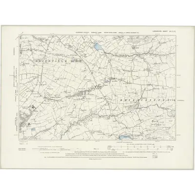 1890 Map of Lancashire LVI.SE, 1895 Print