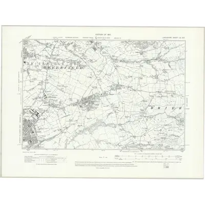 1909 Map of Lancashire LVI.SE, 1913 Print