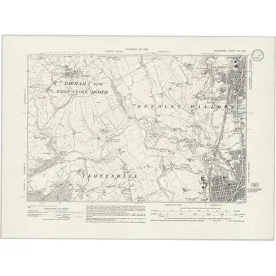 1929 Map of Lancashire LVI.SW, 1933 Print