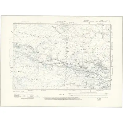 1910 Map of Lancashire LVII.NE, 1914 Print