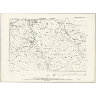 1892 Map of Lancashire LVII.NW, 1895 Print