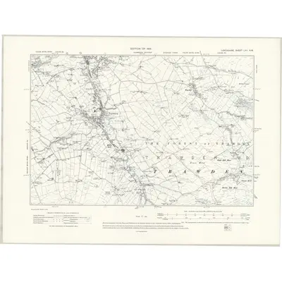 1910 Map of Lancashire LVII.NW, 1913 Print