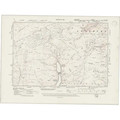 1910 Map of Lancashire LVII.SE, 1946 Print