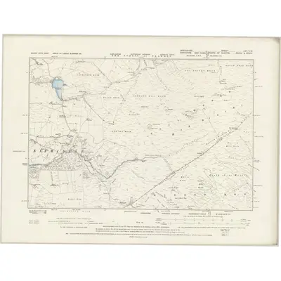 1892 Map of Lancashire LVII.SW, 1894 Print