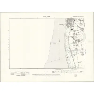 1909 Map of Lancashire LVIII.NE, 1912 Print