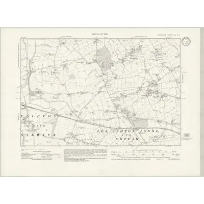 1930 Map of Lancashire LX.NE, 1933 Print