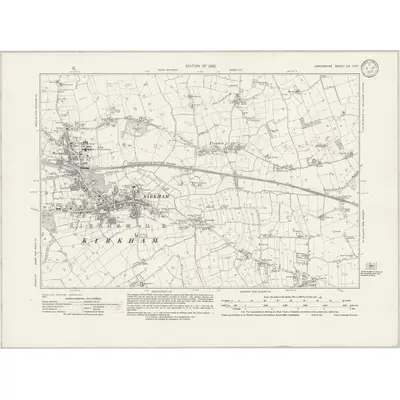 1930 Map of Lancashire LX.NW, 1933 Print