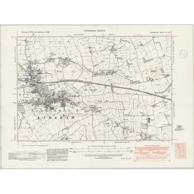 1938 Map of Lancashire LX.NW, 1947 Print