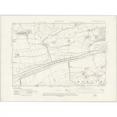 1909 Map of Lancashire LX.SE, 1931 Print