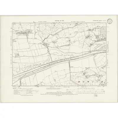 1909 Map of Lancashire LX.SE, 1933 Print