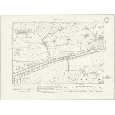 1929 Map of Lancashire LX.SE, 1933 Print