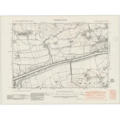 1938 Map of Lancashire LX.SE, 1947 Print
