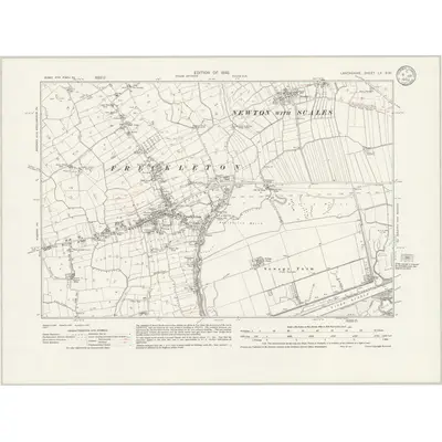 1930 Map of Lancashire LX.SW, 1933 Print
