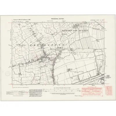 1938 Map of Lancashire LX.SW, 1947 Print
