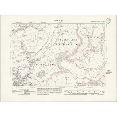 1929 Map of Lancashire LXI.NE, 1933 Print