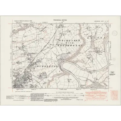 1938 Map of Lancashire LXI.NE, 1947 Print