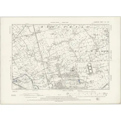 1891 Map of Lancashire LXI.NW, 1895 Print