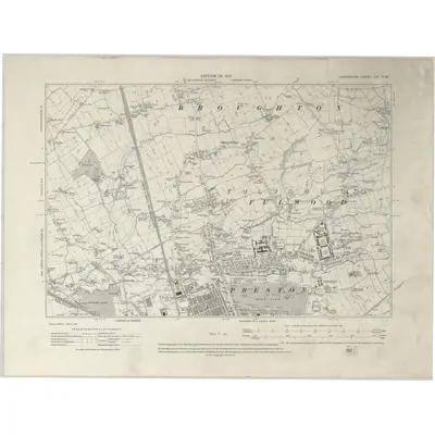 1910 Map of Lancashire LXI.NW, 1913 Print