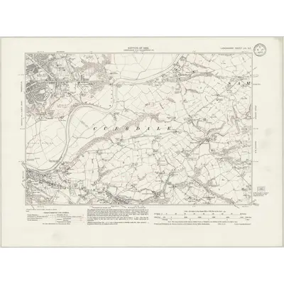 1930 Map of Lancashire LXI.SE, 1933 Print