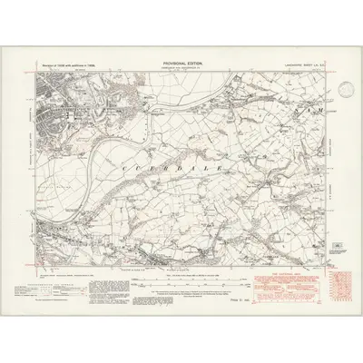 1938 Map of Lancashire LXI.SE, 1947 Print