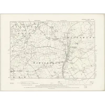 1892 Map of Lancashire LXII.NE, 1895 Print