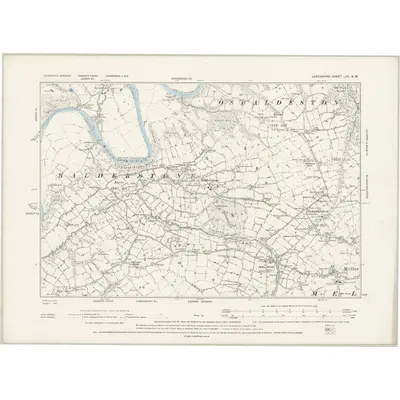 1892 Map of Lancashire LXII.NW, 1895 Print