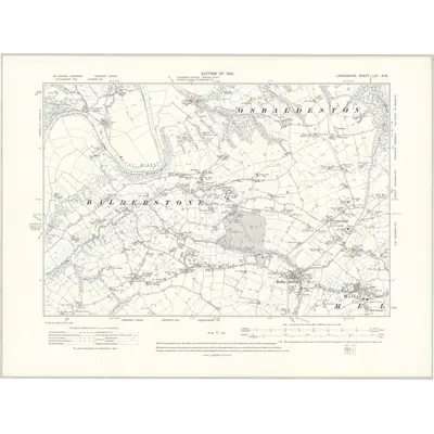 1910 Map of Lancashire LXII.NW, 1912 Print
