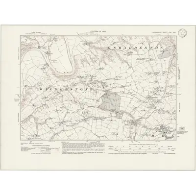 1930 Map of Lancashire LXII.NW, 1933 Print