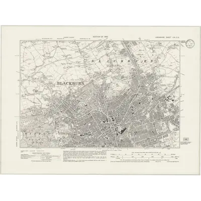 1929 Map of Lancashire LXII.SE, 1933 Print
