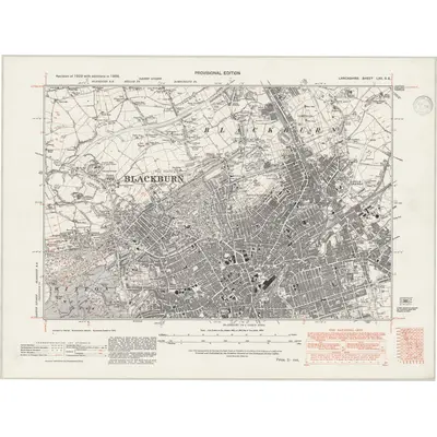 1938 Map of Lancashire LXII.SE, 1947 Print