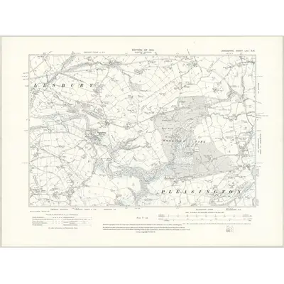 1910 Map of Lancashire LXII.SW, 1913 Print