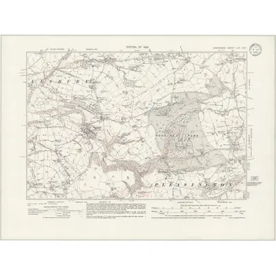 1929 Map of Lancashire LXII.SW, 1933 Print