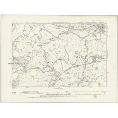 1890 Map of Lancashire LXIII.NE, 1895 Print
