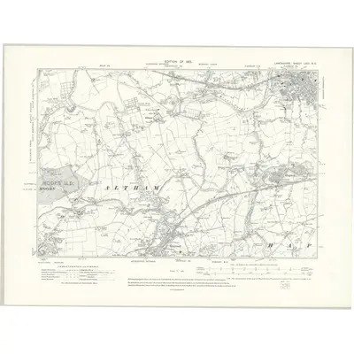 1909 Map of Lancashire LXIII.NE, 1913 Print