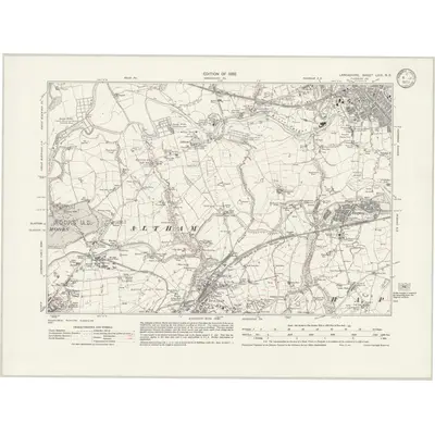 1929 Map of Lancashire LXIII.NE, 1933 Print