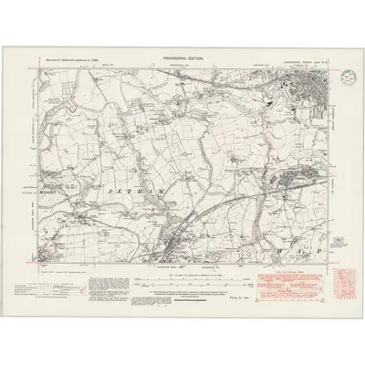 1938 Map of Lancashire LXIII.NE, 1947 Print