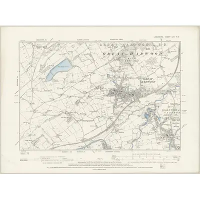 1890 Map of Lancashire LXIII.NW, 1895 Print