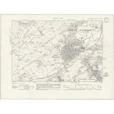 1929 Map of Lancashire LXIII.NW, 1933 Print
