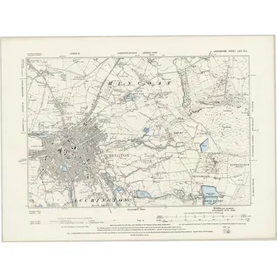 1890 Map of Lancashire LXIII.SE, 1894 Print