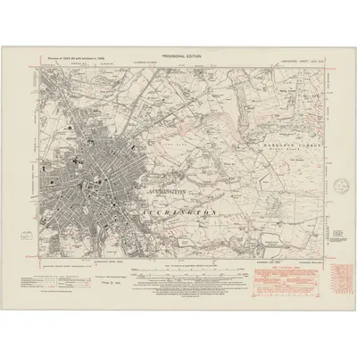 1938 Map of Lancashire LXIII.SE, 1948 Print