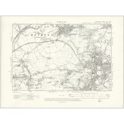 1909 Map of Lancashire LXIII.SW, 1912 Print