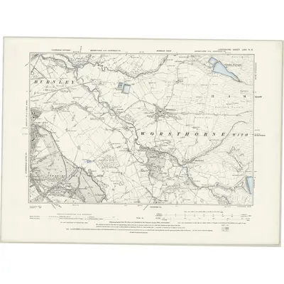1890 Map of Lancashire LXIV.NE, 1894 Print