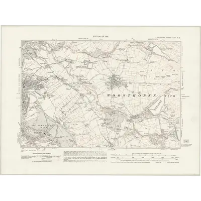 1928 Map of Lancashire LXIV.NE, 1931 Print