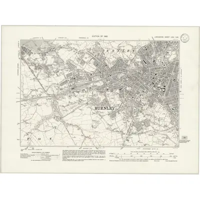 1928 Map of Lancashire LXIV.NW, 1933 Print
