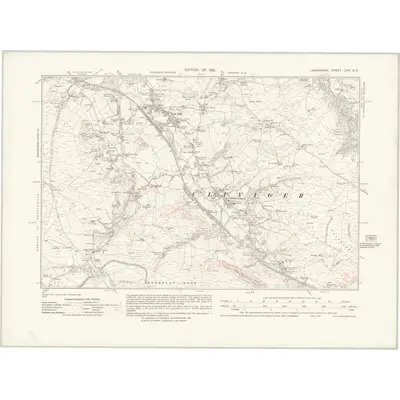 1928 Map of Lancashire LXIV.SE, 1931 Print